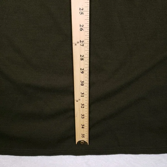 Amanda Charles Sweater Dress Small Olive Green Turtleneck Knit Military Chic - Picture 8 of 8